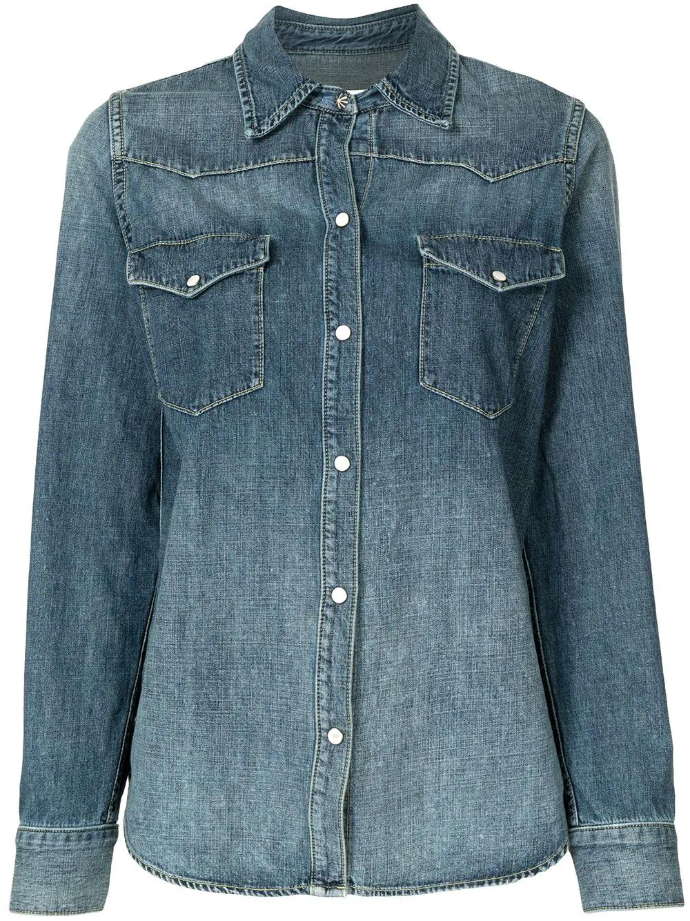 classic-collar denim shirt by NILI LOTAN