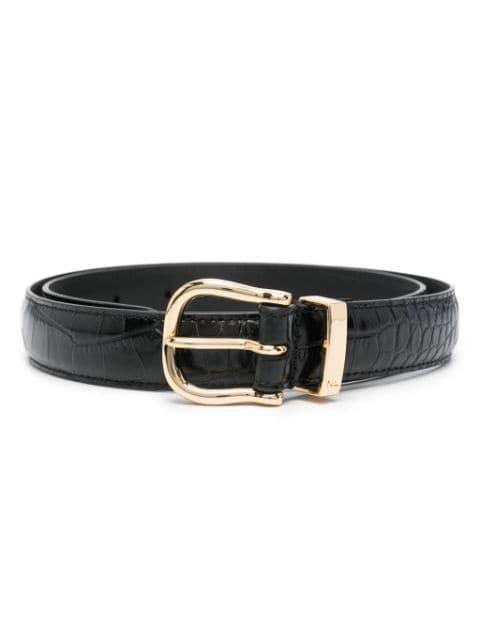 crocodile-effect patent-leather belt by NILI LOTAN