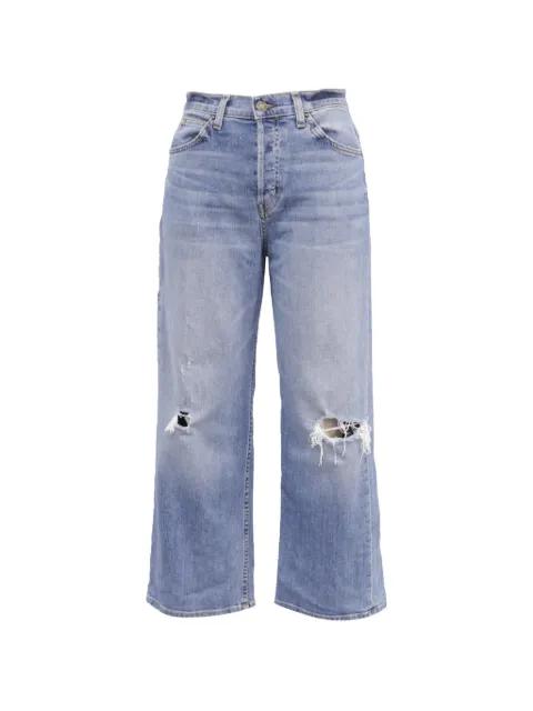 cropped flared distressed jeans by NILI LOTAN