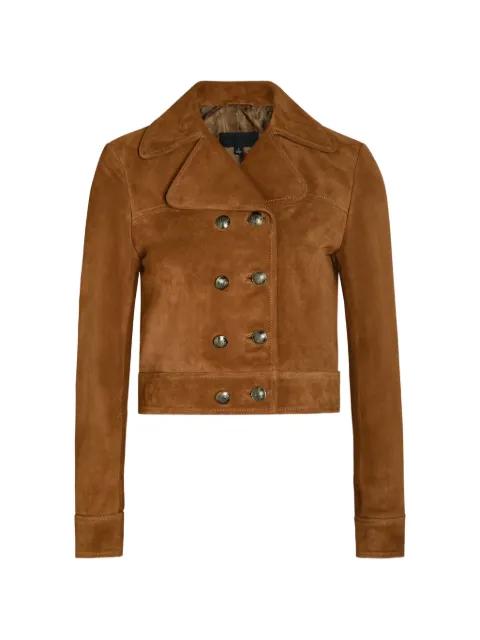 double-breasted leather jacket by NILI LOTAN