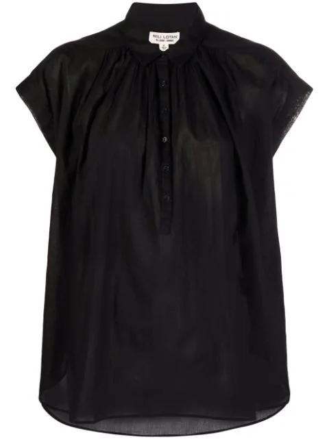 pleated sleeveless shirt by NILI LOTAN