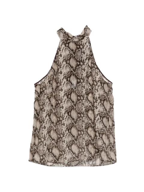snake-pattern halter-neck top by NILI LOTAN