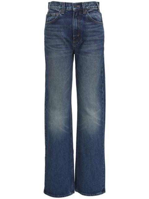 whiskering effect mid-rise straight-legged jeans by NILI LOTAN