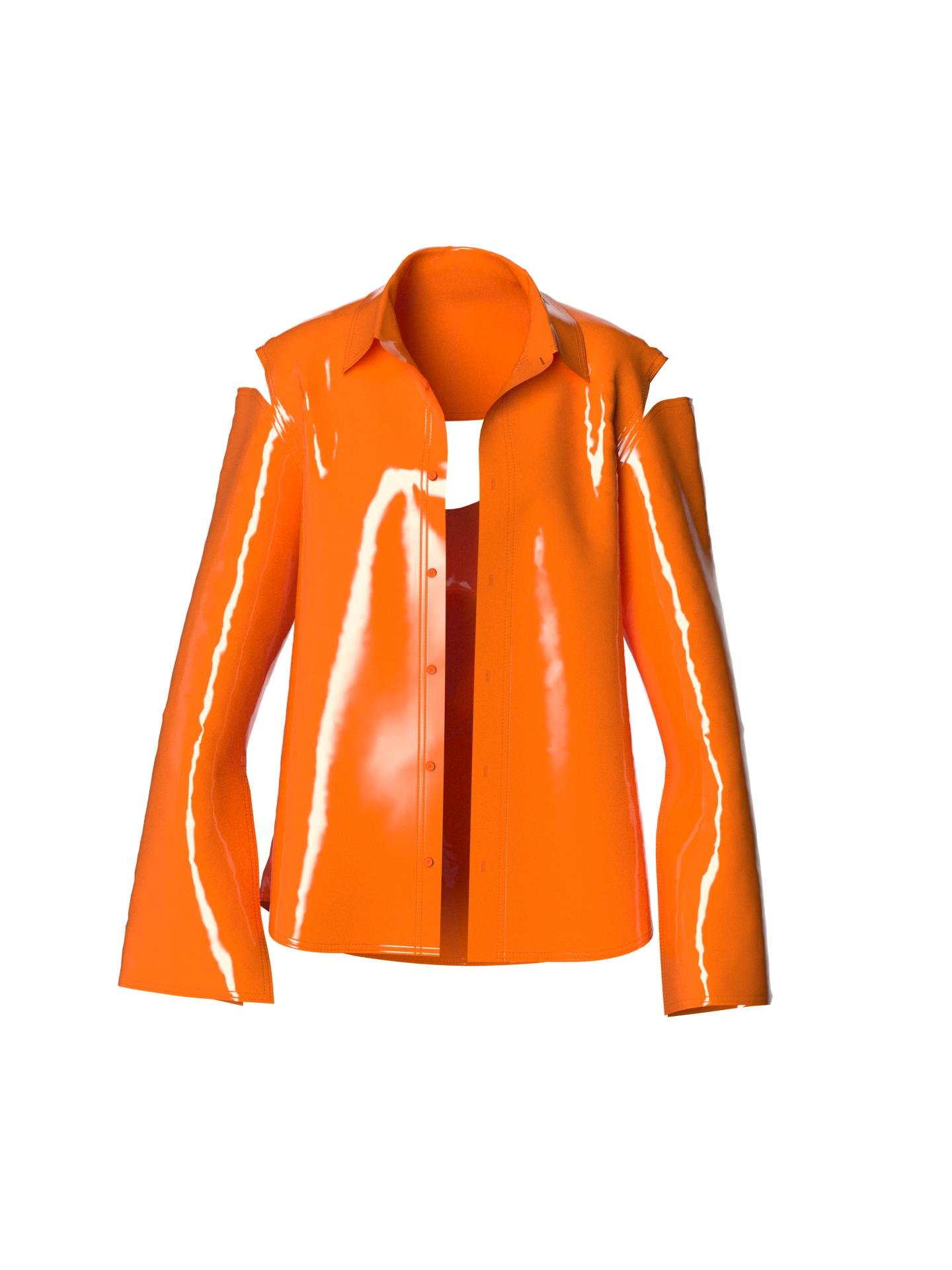 Latex Orange Blazer by Nina Doll by NINA DOLL