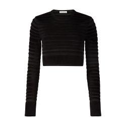 Cropped top with tonal stripe by NINA RICCI