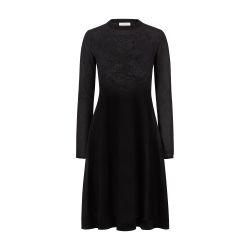 Knit midi dress with lace incerts by NINA RICCI