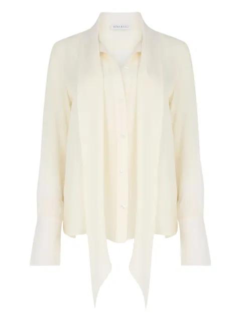 Lavalliere satin shirt by NINA RICCI