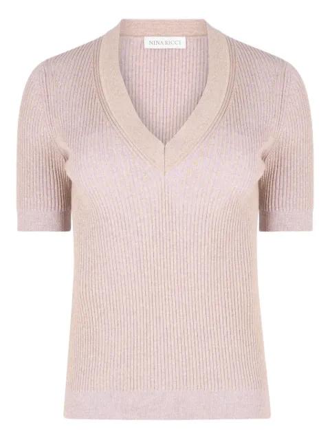 V-neck knit top by NINA RICCI