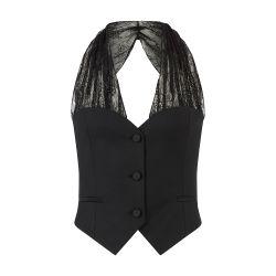 Vest with chantilly lace straps by NINA RICCI