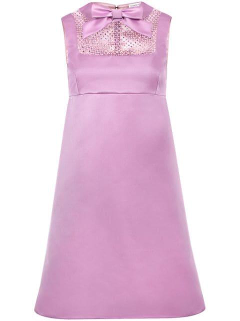 bow-detail satin-finish minidress by NINA RICCI