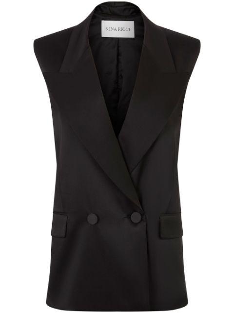 double-breasted satin blazer by NINA RICCI