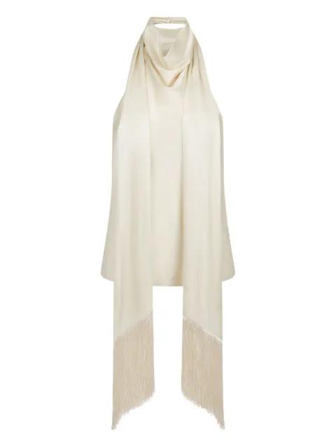 halterneck fringe-detail top by NINA RICCI