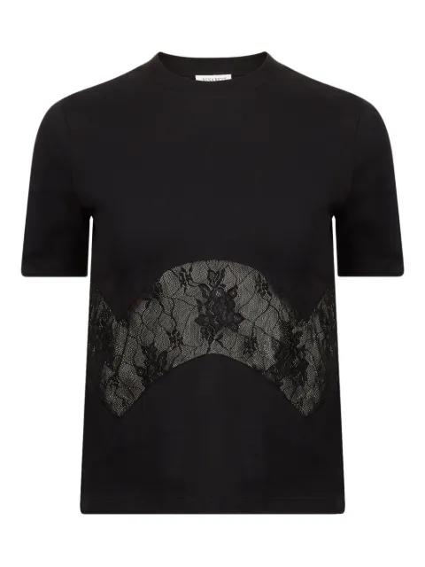 lace-insert cotton T-shirt by NINA RICCI