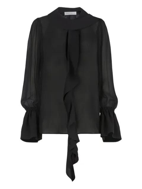 lavalliere ruffled shirt by NINA RICCI