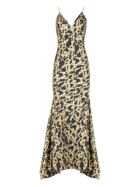 marbled-motif silk maxi dress by NINA RICCI