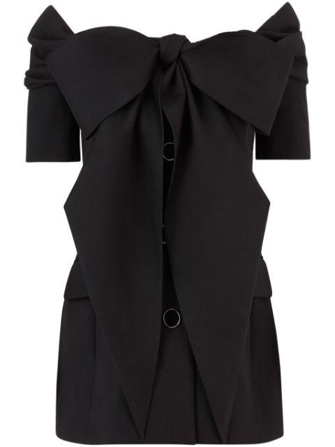 off-shoulder wool gabardine jacket by NINA RICCI