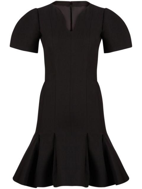 peplum-hem wool dress by NINA RICCI