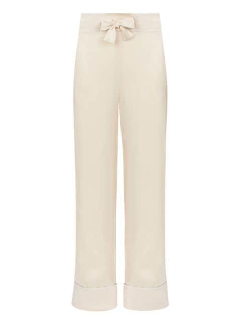 pipe-trimmed satin pajama trousers by NINA RICCI