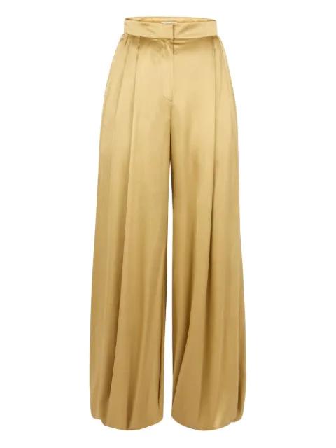 pleated-effect satin palazzo pants by NINA RICCI