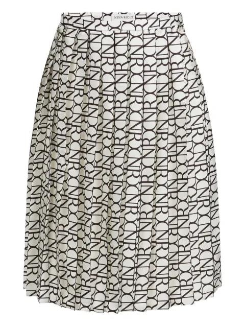 pleated monogram skirt by NINA RICCI