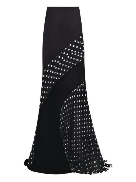polka dot-pattern maxi skirt by NINA RICCI