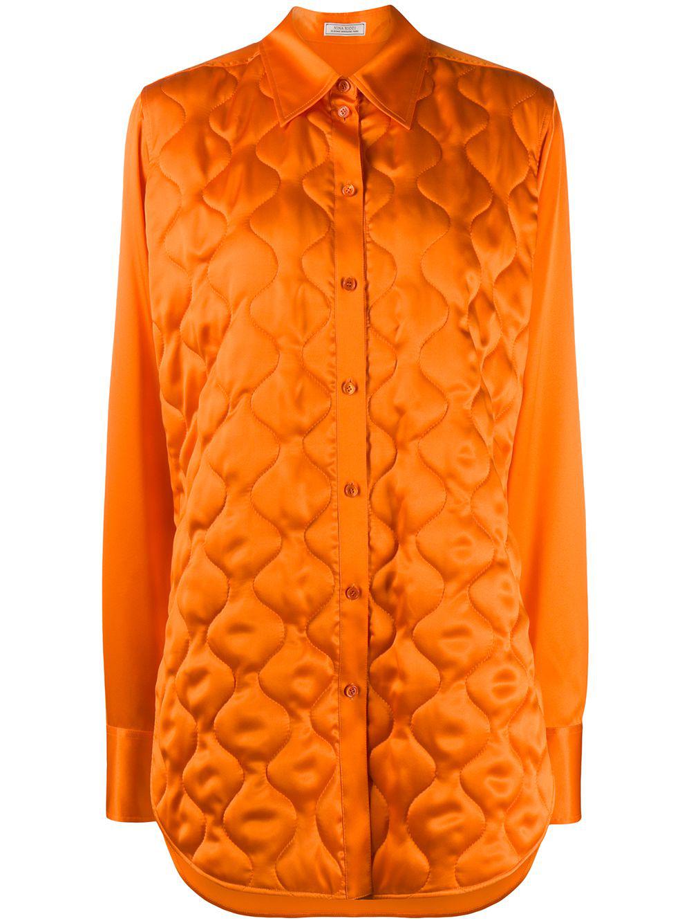 quilted longline shirt by NINA RICCI