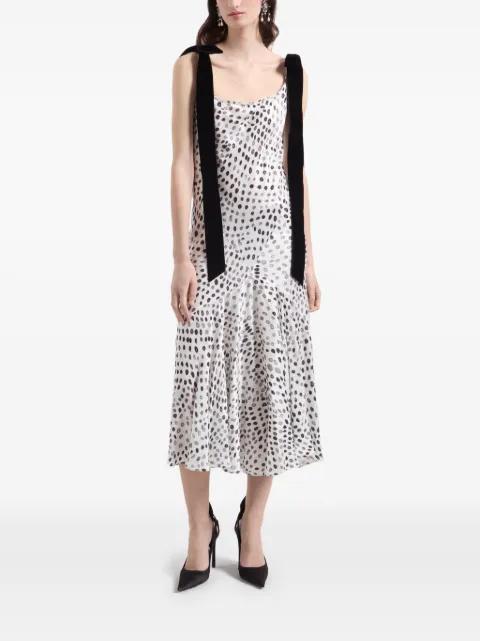 satin polka-dot midi dress by NINA RICCI