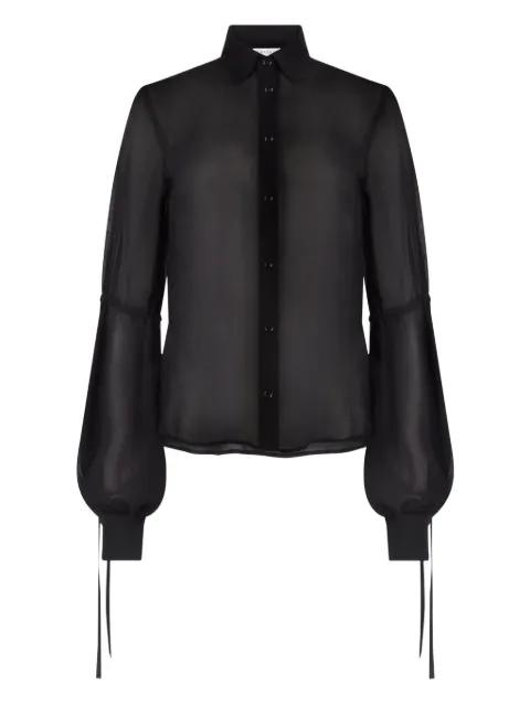 see-through bow shirt by NINA RICCI