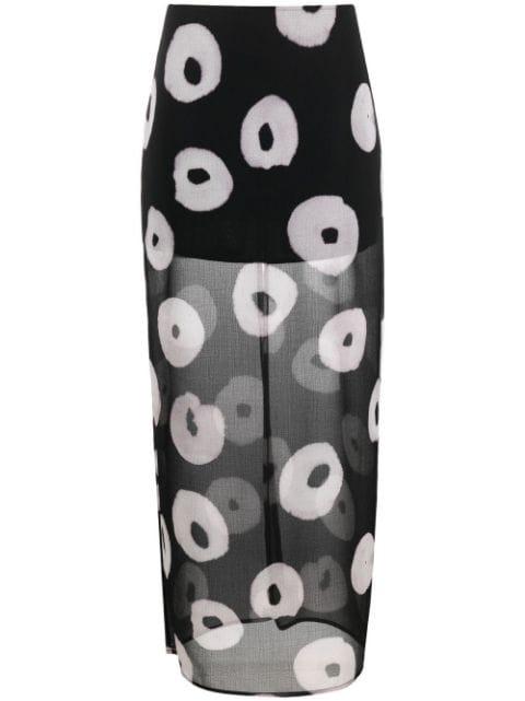 semi sheer printed skirt by NINA RICCI