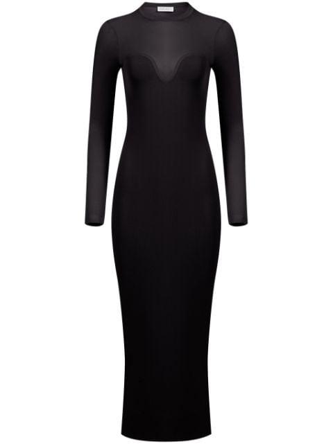 textured semi-sheer midi dress by NINA RICCI