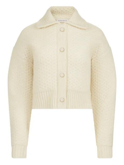 textured-wool cardigan by NINA RICCI