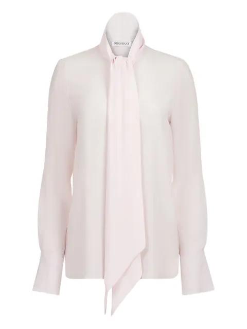 tie-neck silk shirt by NINA RICCI
