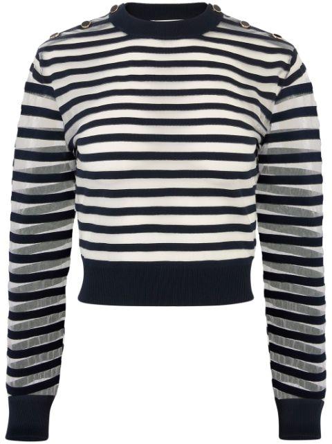 transparent striped sweatshirt by NINA RICCI