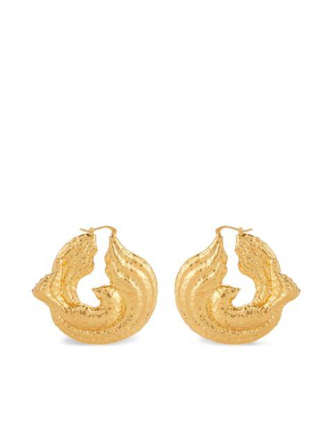 twisted brass earrings by NINA RICCI