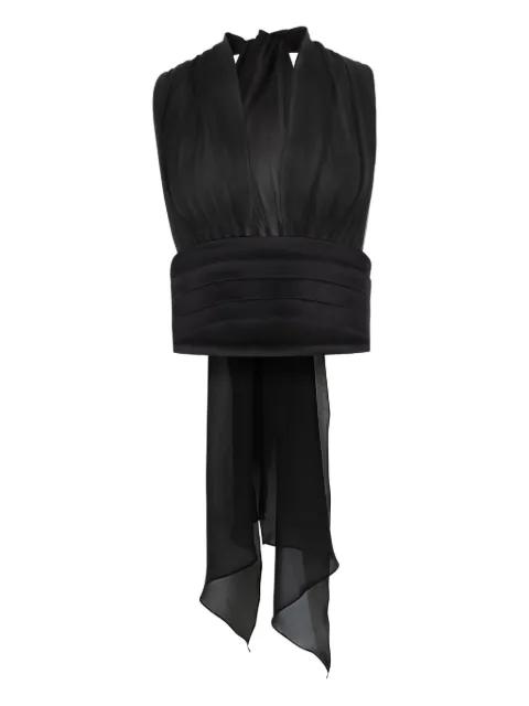 v-neck bow-detail silk blouse by NINA RICCI