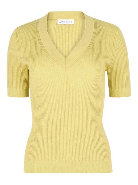 v-neck knit top by NINA RICCI
