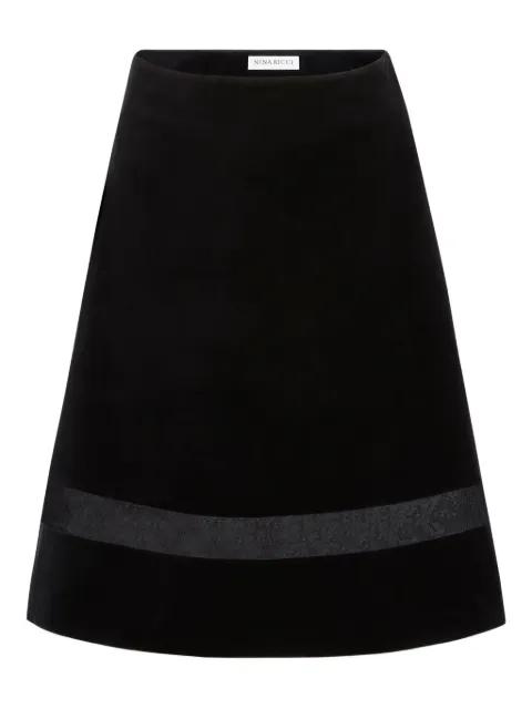 velvet lace-insert mini skirt by NINA RICCI