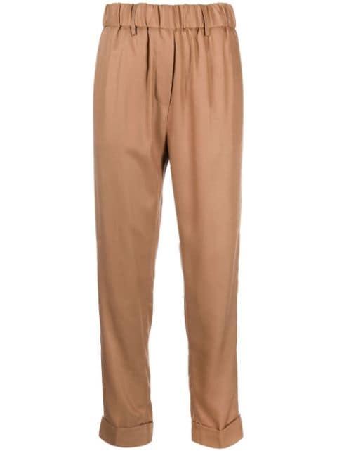 cropped elasticated-waistband trousers by NINE IN THE MORNING