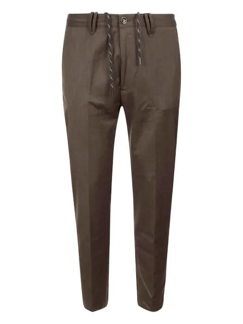 drawstring-waist flap-pocket trousers by NINE IN THE MORNING
