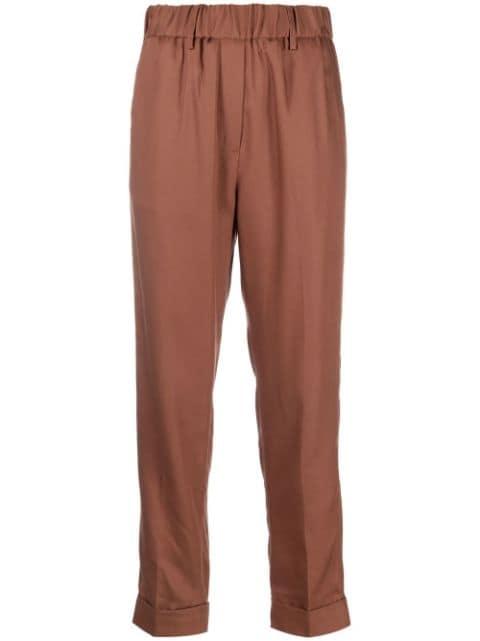 elasticated-waistband detail trousers by NINE IN THE MORNING