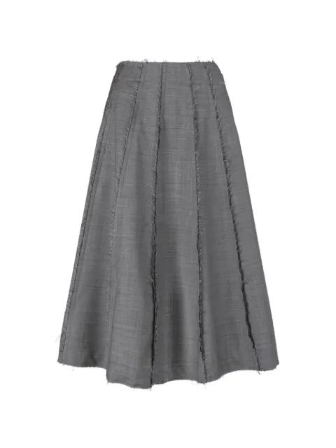 frayed-detail paneled skirt by NINE IN THE MORNING