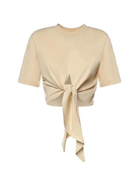 knot-detail cropped T-shirt by NINEMINUTES