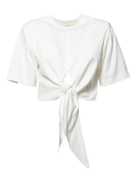 tie-front short-sleeve T-shirt by NINEMINUTES