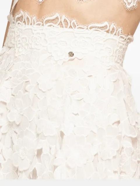 3D embroidery cotton midi skirt by NISSA
