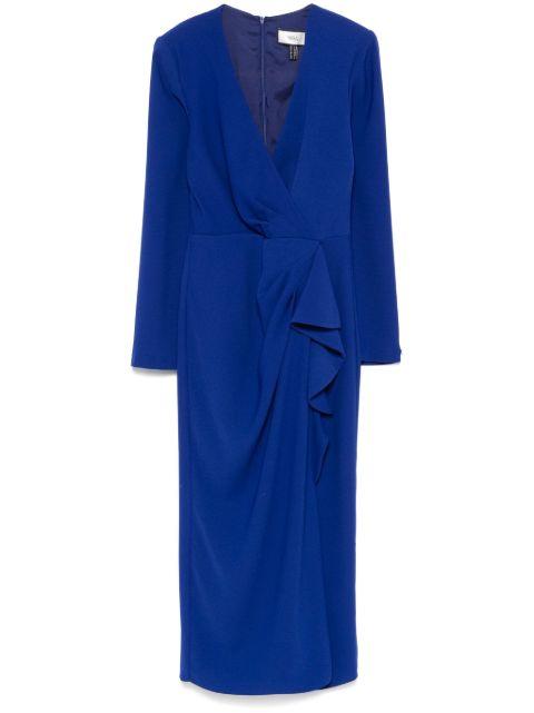 V-neck crepe midi dress by NISSA