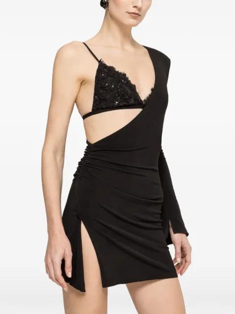 asymmetrical sequin-embellished dress by NISSA