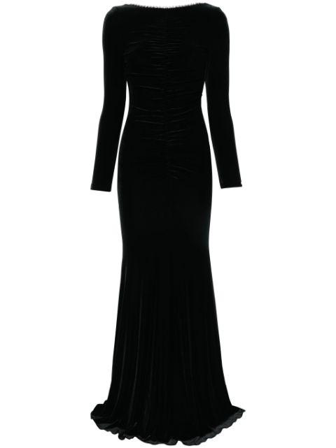 backless velvet maxi dress by NISSA
