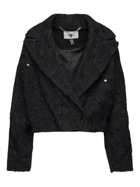 bead-embellished bouclé jacket by NISSA