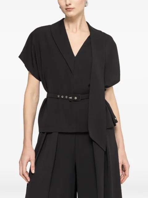 belted V-neck top by NISSA