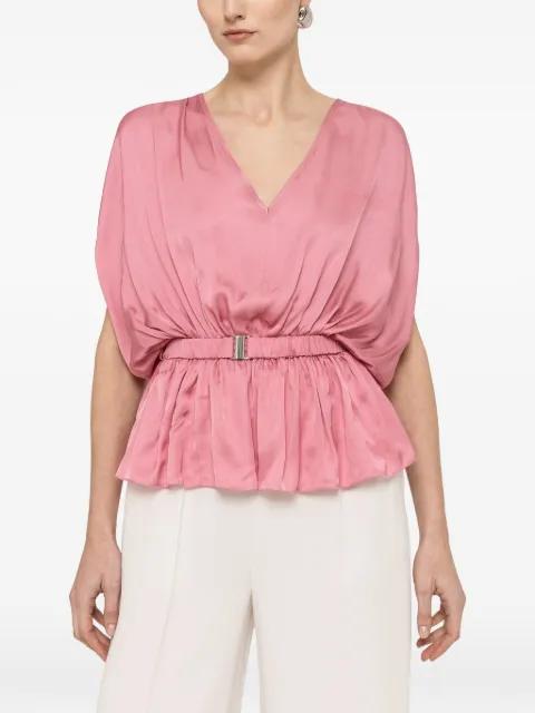 belted V-neck top by NISSA